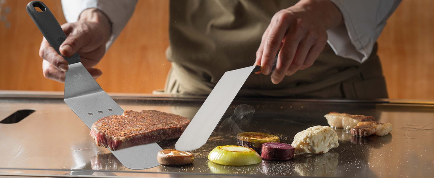 Набір аксесуарів для гриля та планчі Grilljoy з нержавіючої сталі, 28 предметів, для бургерів та барбекю (Помаранчевий)