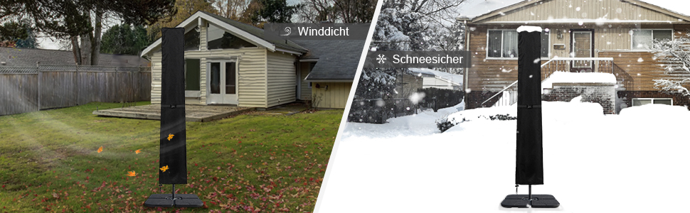 Захисний чохол для парасольки (400см) - водонепроникний, стійкий до УФ, для саду та ринку, чорний