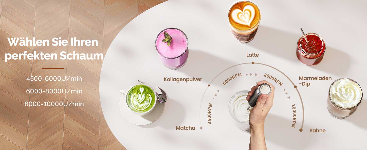 Електричний пінний вершковий вінчик Maestri House LunaFro 2.0, бездротовий, з регулюванням швидкості, чорний