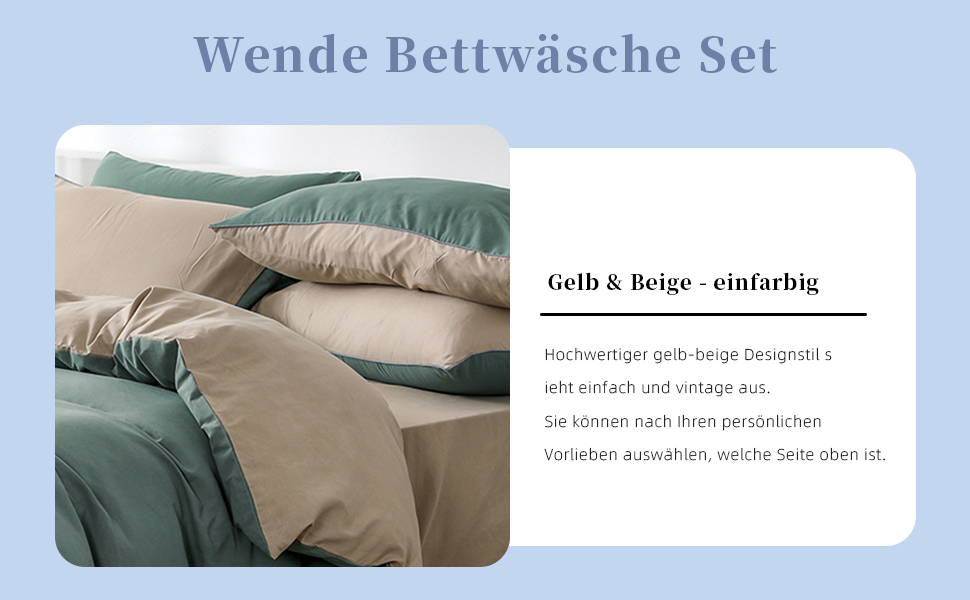 Набір постільної білизни 200x220 см, зелено-бежевий, універсальний, мікрофібра, з замком, 2 наволочки 80x80 см