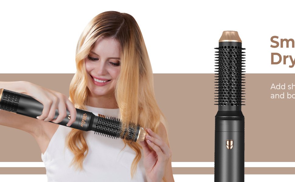 Набір для укладки волосся Hairstyler 5-в-1 з автозавиткою та феном, чорний
