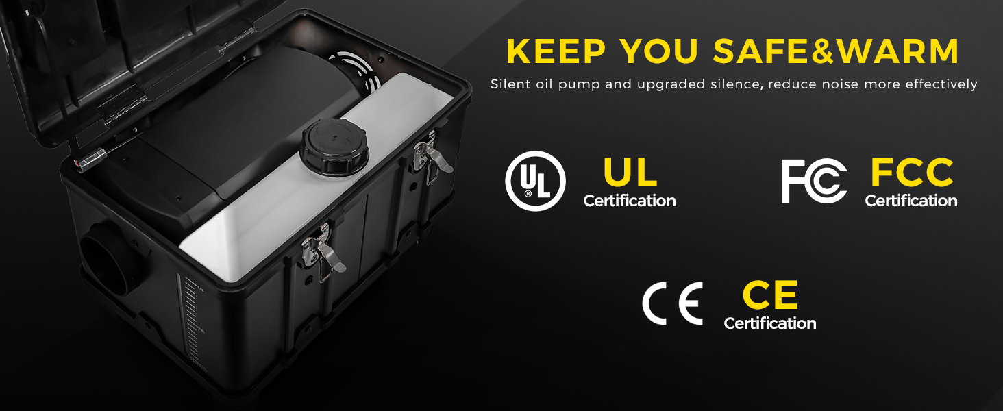 Дизельна автономка 8kW для вантажівок, фургонів, кемперів з Wi-Fi та адаптером, 12/24V/240V, автоматичний старт/стоп, вентиляція, чорна