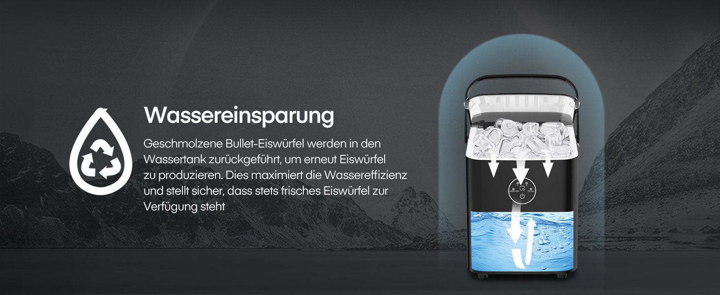Льодогенератор Fohere 14 кг/24 год, швидке виробництво льоду (5 хв), 2 розміри кулеподібного льоду, самоочищення, з ручкою, лопаткою та кошиком для вечірок, офісу, кемпінгу - Чорний