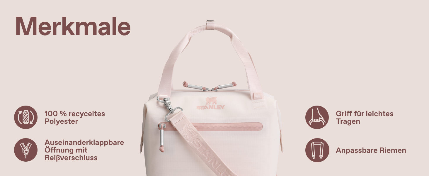 Сумка-холодильник Stanley 1913 All-Day Julienne Maxi Cooler, 7.0 л, кремова (100% перероблений поліестер, з ручкою та ременями)