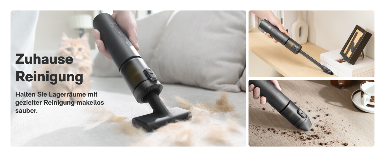 Акумуляторний ручний пилосос HOTO 20000Па 4-в-1 для авто, дому та клавіатури, бездротовий міні-пилосос з функцією обдуву