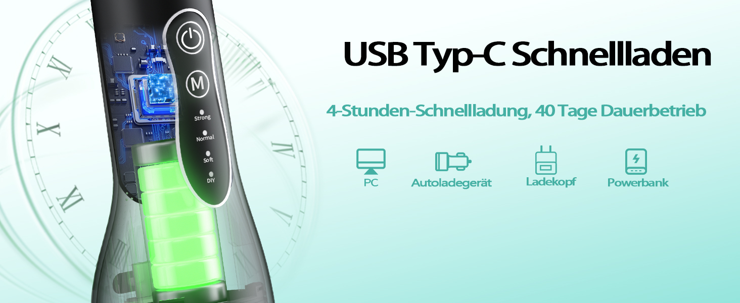 Електрична іригатор Munddusche: тестер-переможець 2025, 260 мл резервуар, IPX7 водонепроникність, 5 насадок, 40 днів роботи, для догляду за порожниною рота, чорний