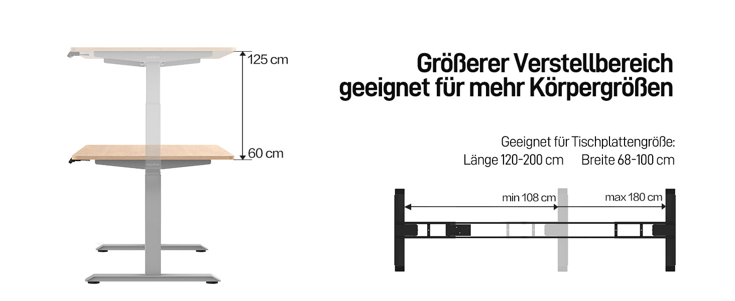 Ергофіно - Регульований стіл з металевим каркасом DT30 PRO (Чорний), 2 мотори, 3-рівневе регулювання, пам'ять, сертифікат GS, висока вантажопідйомність