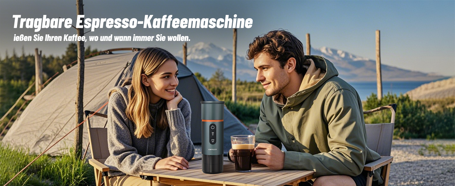 Портативна кавомашина для еспресо COTGCO 20 bar з акумулятором 13500mAh | Сумісна з капсулами Nespresso | Для кемпінгу, авто, офісу - сірий колір