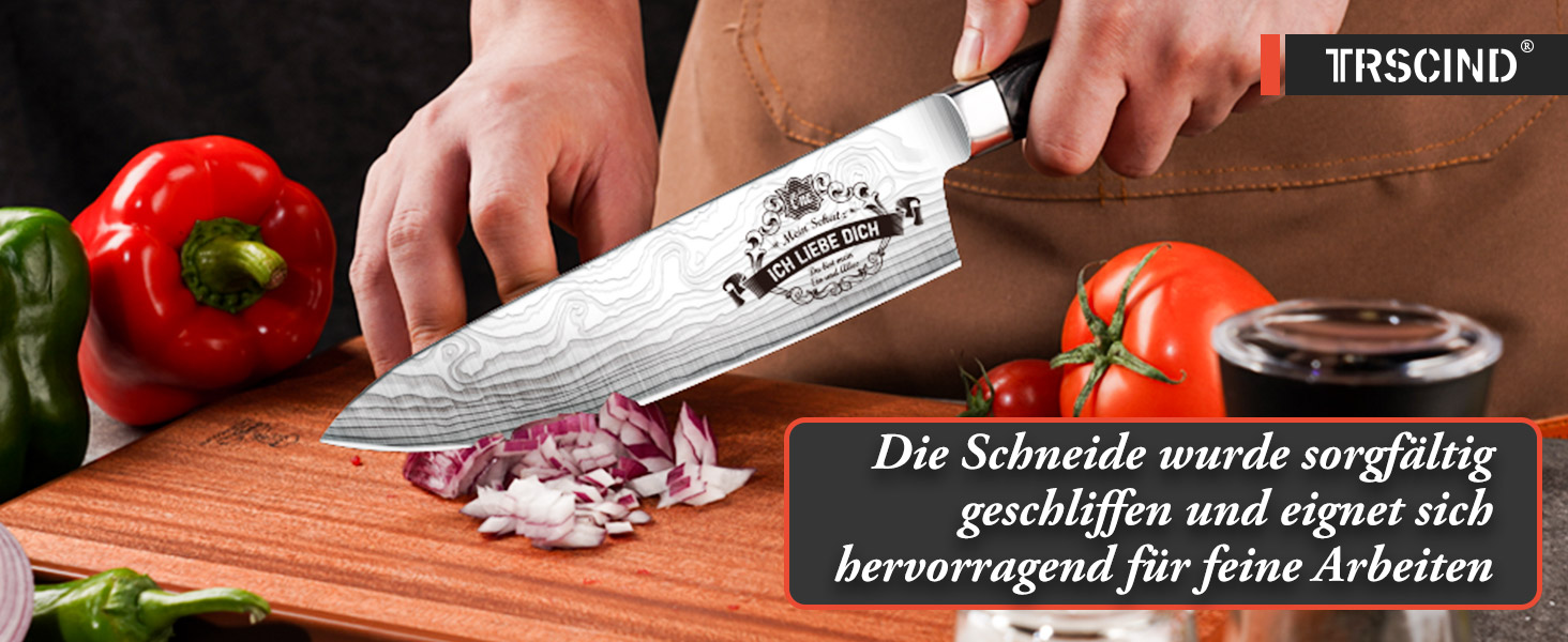 Набір кухонних ножів TRSCIND: подарунок на Різдво та День батька. Професійний кухонний ніж шеф-кухаря з нержавіючої сталі.