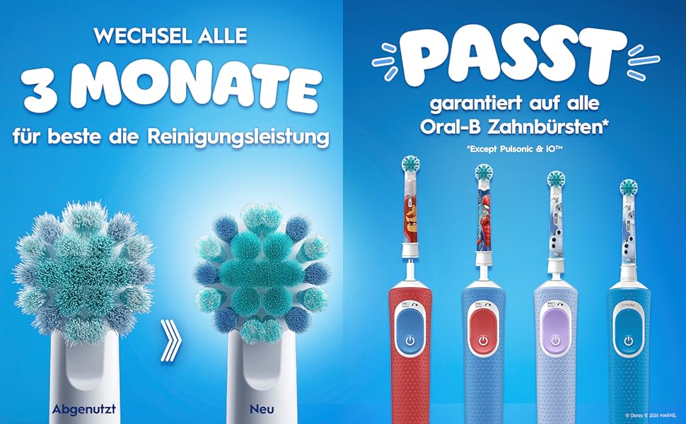 Дитяча електрична зубна щітка Oral-B Pro Kids 3+ Король Лев, біло-червона (набір 8 шт.)