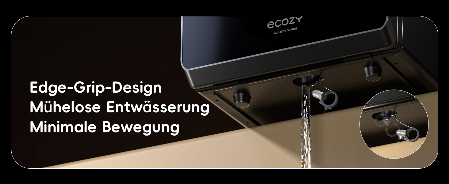 Льодогенератор ecozy Klein самоочищення, 2 розміри кубиків льоду, 9 кубиків за 6 хв, 12 кг/24год, лопатка та кошик для кухні, офісу, бару, вечірок (графіт)