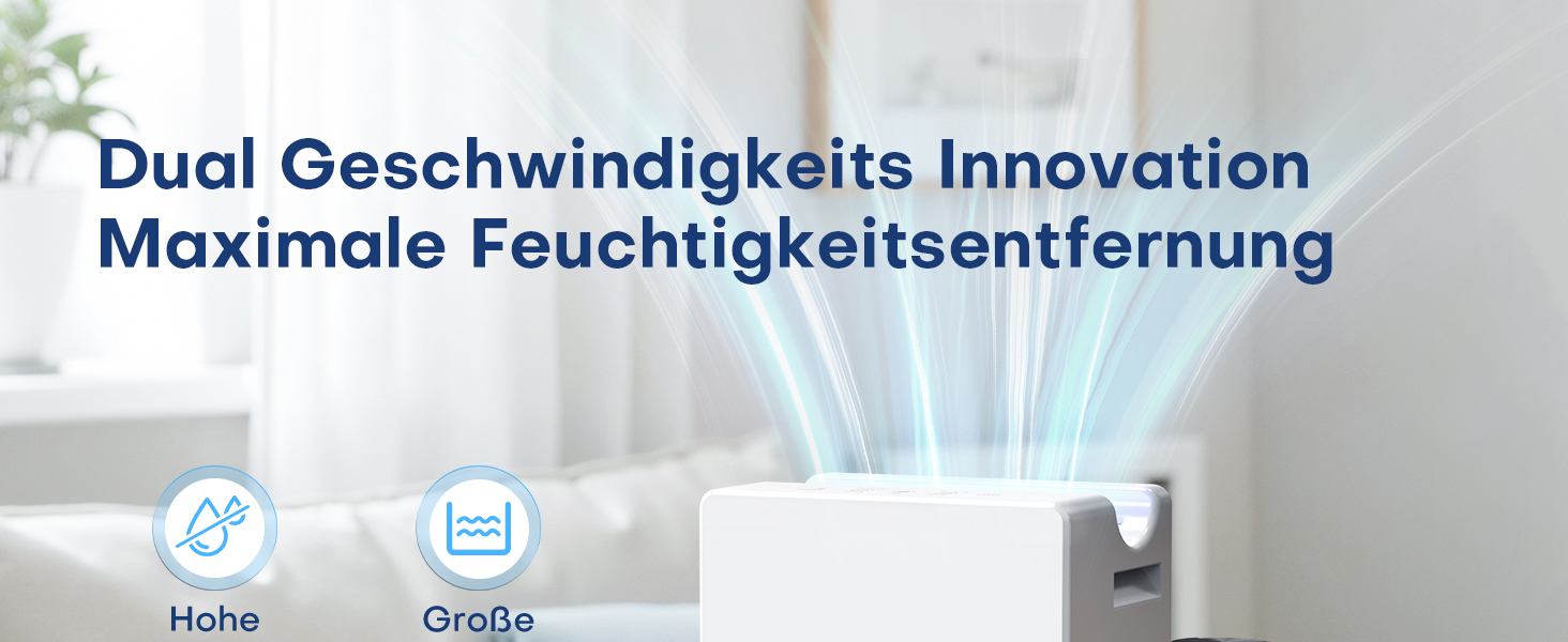 Електричний осушувач повітря 2700 мл для дому, потужний та тихий, 800 мл/день, для кімнат до 20 м², нічний режим, таймер, автоматичне відтавання