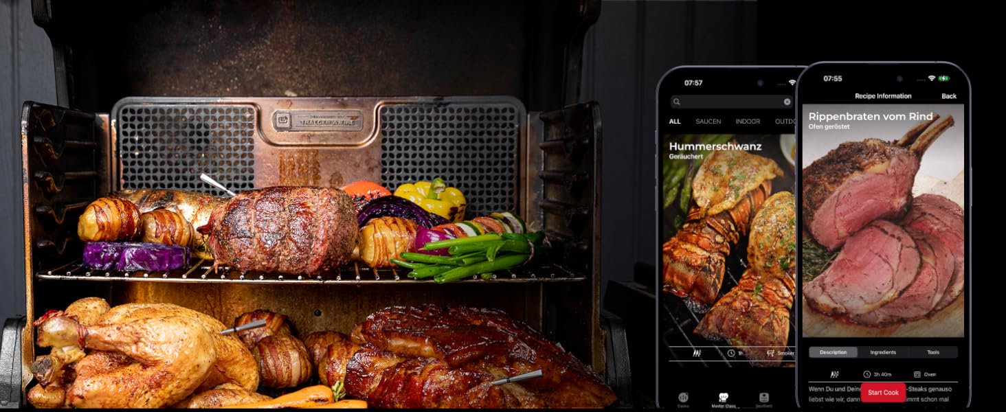 MEATER Pro Duo: Розумний термометр для м'яса | Висока термостійкість 550°C | Велика дальність | Сертифікована точність | Для приготування на грилі, в духовці, мангалі, коптильні, фритюрниці | 50+ рецептів в додатку