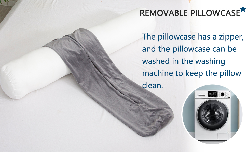 Подушка для сну на весь тіло AS AWESLING з ефектом пам'яті (Memory Foam), 90 x 20 см, бордова, з чохлом — для дорослих та тих, хто спить на боці