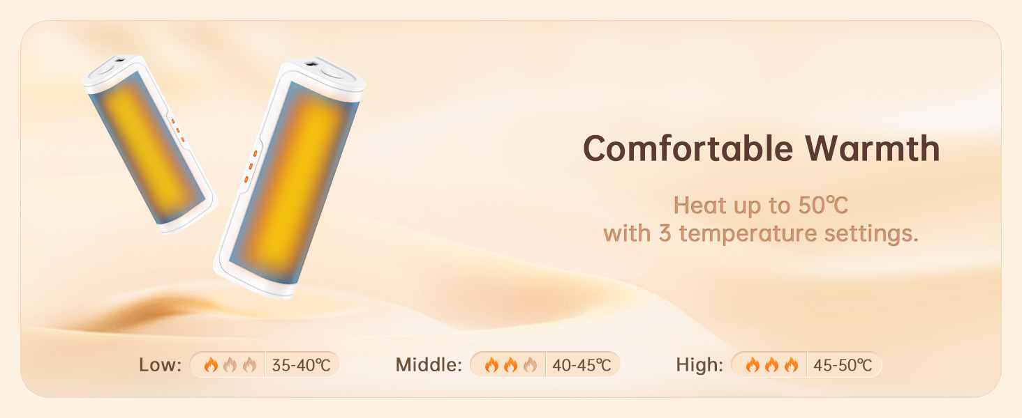 Jonwall Електричні кишенькові грілки для рук (2 шт.), USB-зарядка, 3 режими нагріву, для кемпінгу, гольфу, теплий подарунок (блакитні)