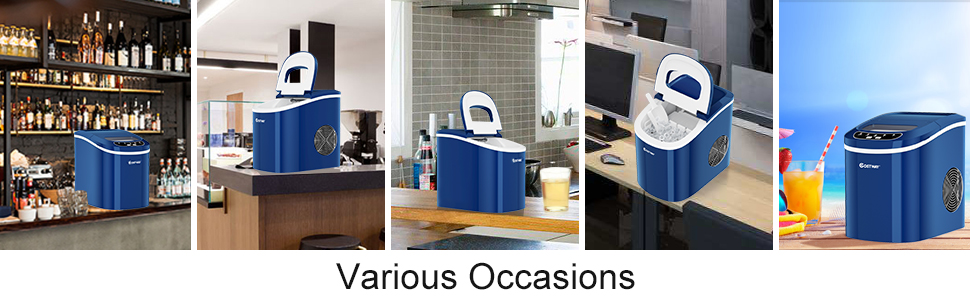 Машина для приготування льоду RELAX4LIFE: 12 кг/24 год, 2 розміри, 2.2 л бак, для дому та офісу (зелена)