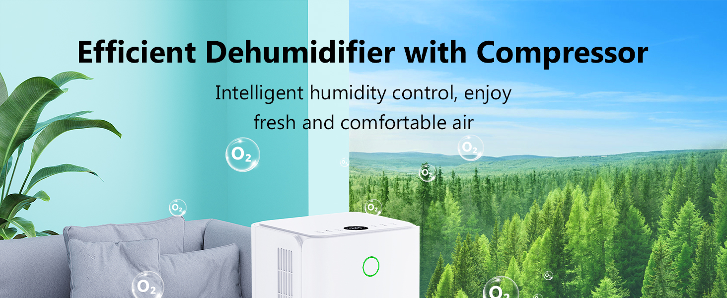Електричний осушувач повітря 12л/день, тихий осушувач для дому, квартири, підвалу з 3 режимами, таймером 24г, автоматичною відтайкою та енергозбереженням