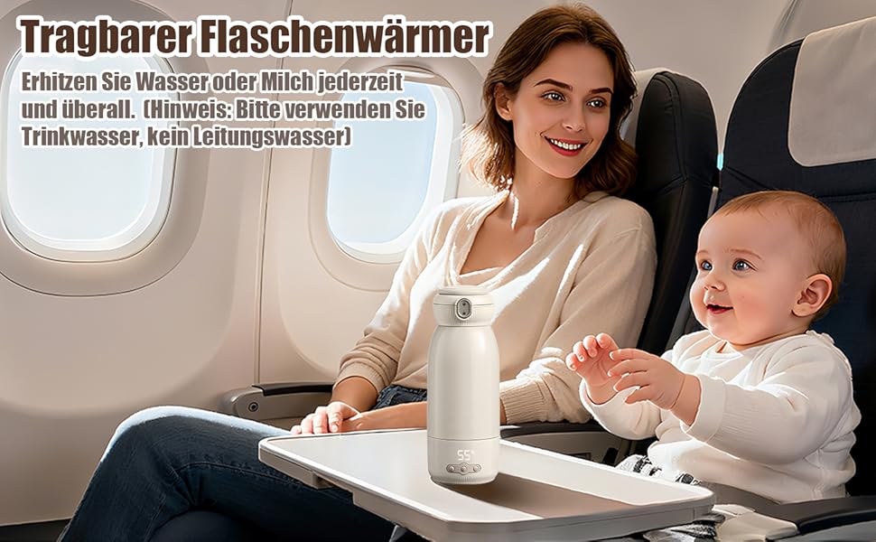 Портативний підігрівач для пляшечок Baby, 500 мл, для материнського молока та води, підігріває, підтримує тепло та стерилізує, швидкий нагрів за 3 хвилини, акумулятор 10400 mAh для тривалої роботи
