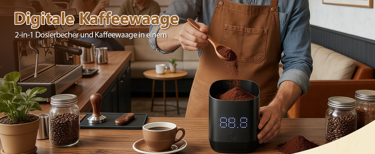 Ваги для кави Kaffeewaage 500г/0,1г, цифрові, з LED-дисплеєм, USB-C, IPX4, для еспресо, пуроверу та кавових зерен