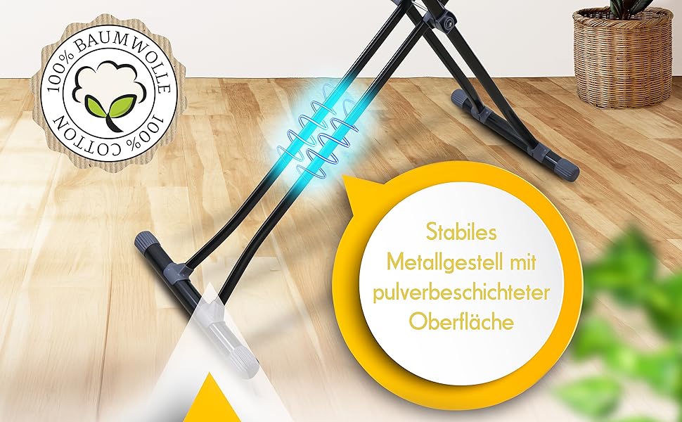 Прасувальна дошка Devecioğlu 50-80см з чохлом 36x114см, для парогенераторів, складна | Прасувальна дошка, підходить як стіл для прасування