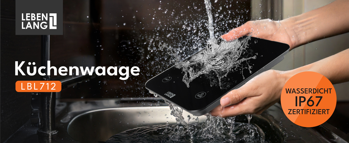 Електронна кухонна вага LEBENLANG - водонепроникна, USB-зарядка, до 10 кг, для їжі та кухні