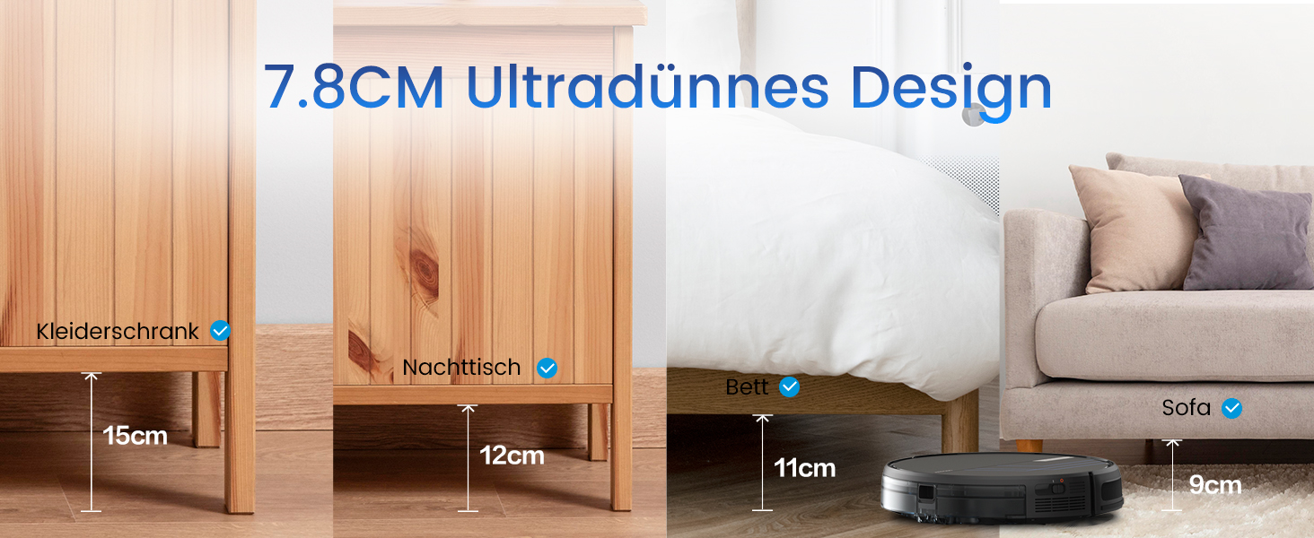 Робот-пилосос AIRROBO P30 з функцією миття підлоги, 3000Pa, 3-в-1, для тварин, килимів, твердих підлог, з пультом керування, 120 хв роботи, чорно-синій