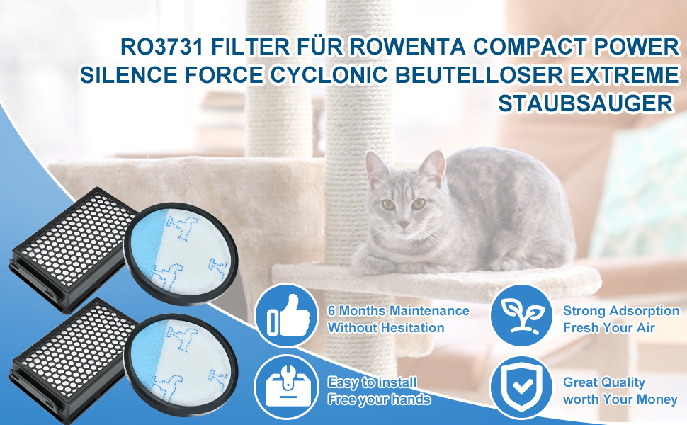 Фільтр RO3731 для пилососа Rowenta Power Silence Force Cyclonic, 2 шт.