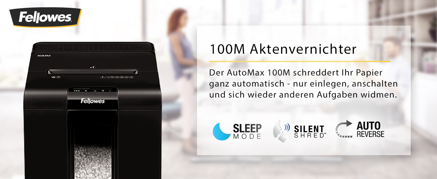 Fellowes Autofeed Aktenvernichter AutoMax 90M: Шредер для паперу з автоподачею, MiniCut (P4), 90 аркушів за 5 хвилин, 17 літрів