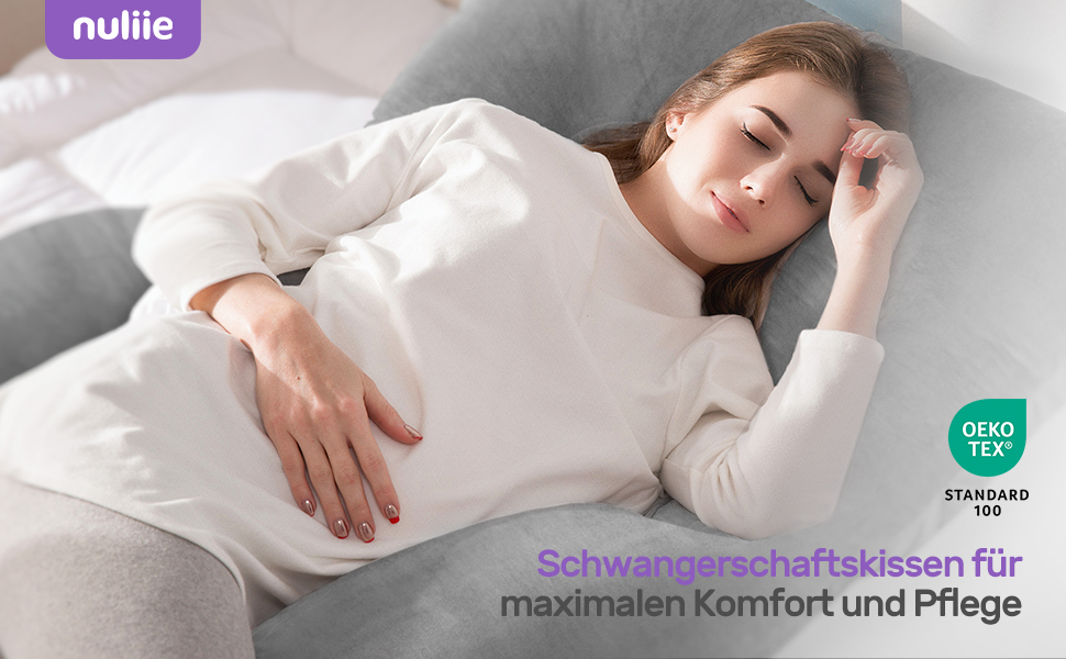 Подушка для вагітних Nuliie U-подібної форми знімний чохол, сіра - підтримка спини, стегон та ніг