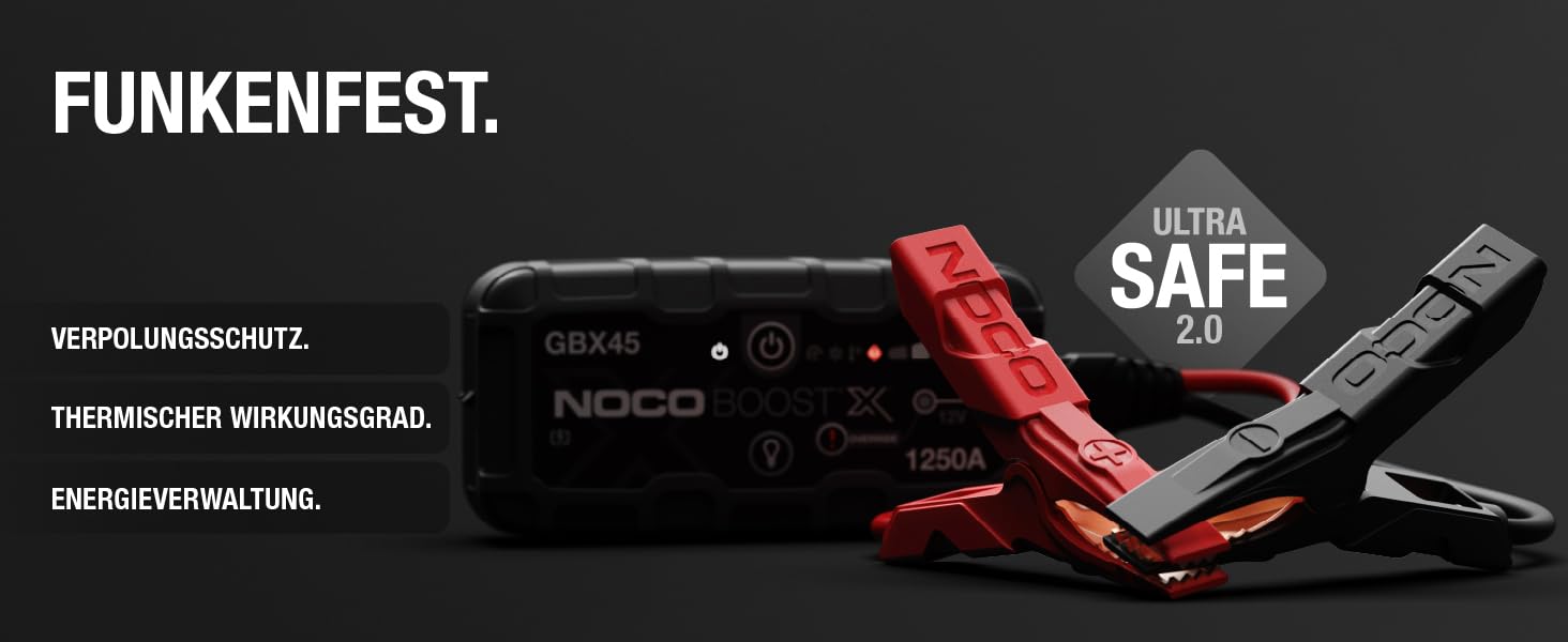 NOCO Boost X GBX45: Портативний пусковий пристрій Powerbank – 1250A, для бензинових двигунів до 6.5L та дизельних до 4.0L