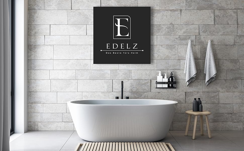 Поличка для душу Bad Duschablage без свердління - тримач для шампуню з нержавіючої сталі з оригінальними клейкими панелями 3M, 2 рухомі гачки, додатковий тримач для бритви (Чорний нержавіюча сталь)