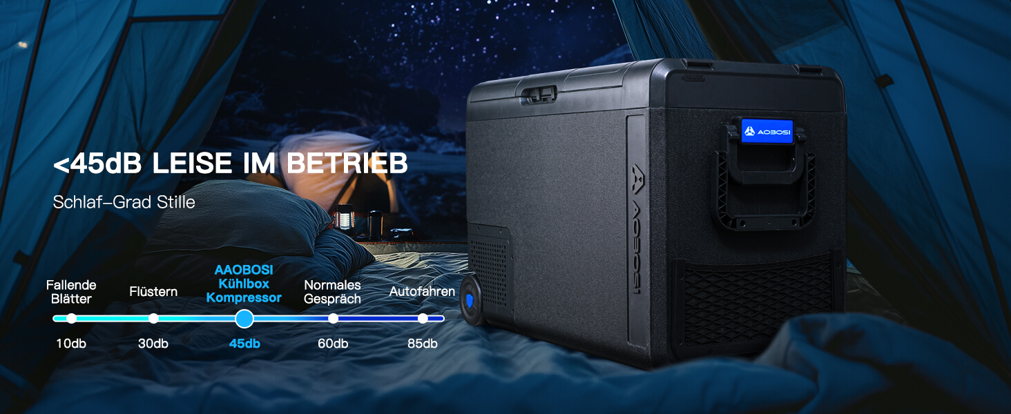 Автомобільний компресорний холодильник AAOBOSI 48л, -20°C/+20°C, 12/24V/230V, USB, для авто, фур, човнів, кемпінгу, риболовлі, чорний
