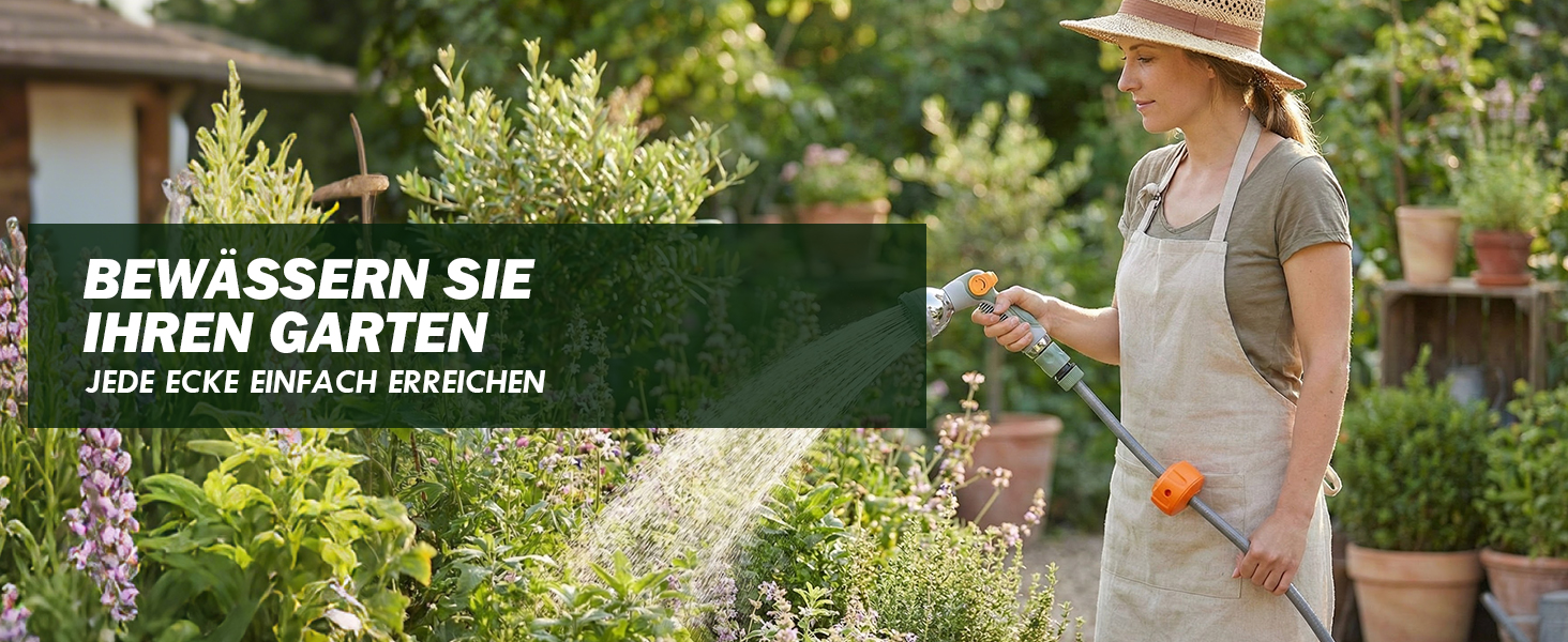 Висувна касета для шланга на стіну, шланг +2м, садовий шланг з пістолетом для поливу, система повільного відмотування, фіксація шланга на будь-якій довжині, поворотна кріплення 180°, (38M)