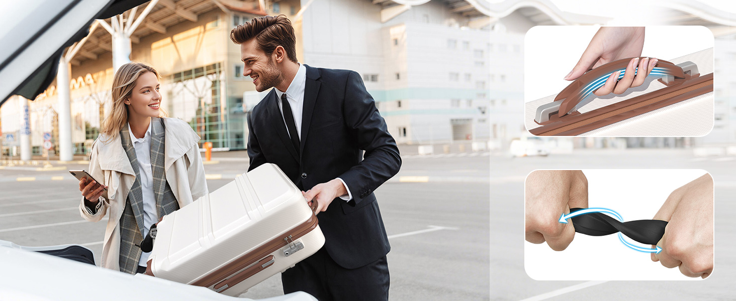 KONO Чемодан-Тролей 55 см, Кремовий Білий | Валіза для подорожей