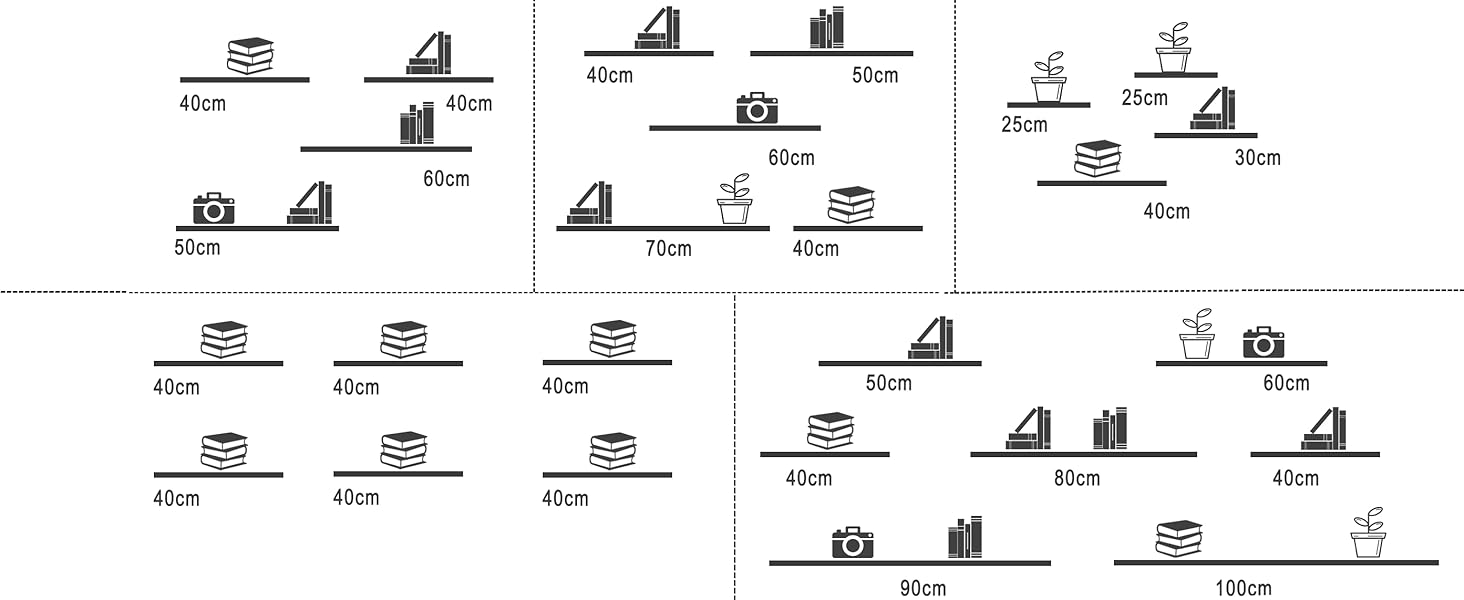 Полиця настінна WOLTU Wandboard RG9315sz для CD, DVD, книг, офісу, вітальні, спальні, кухні - дерев'яна