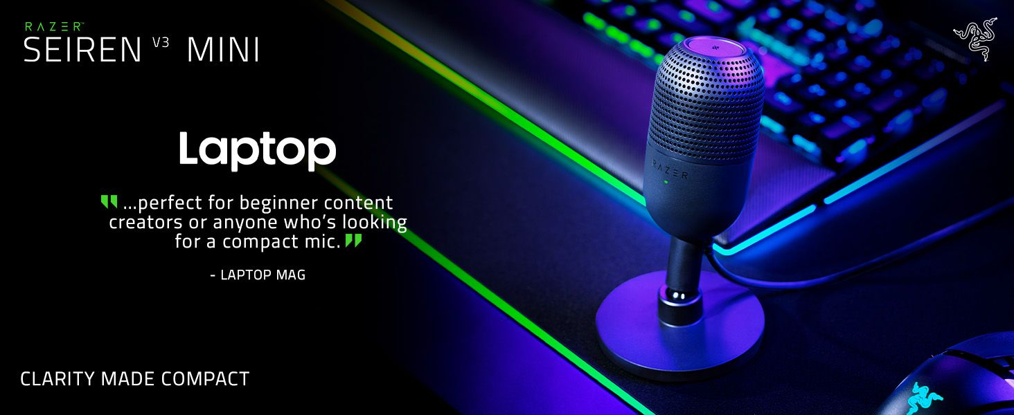 Мікрофон Razer Seiren V3 Mini - компактний USB мікрофон для стрімінгу та запису