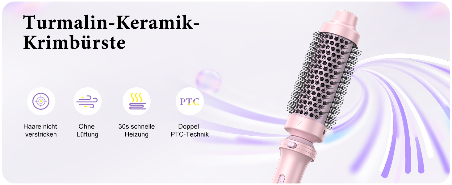 BESTOPE PRO Локкенстаб: Набір випрямляча та плойки 5 в 1 з термощіткою, 3 плойки (9-25 мм) для великих локонів, 13 температур, захисне покриття, рукавичка, затискач (Блідо-рожевий)