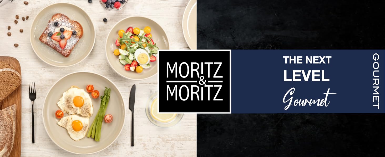 Набір посуду Moritz & Moritz Cavo Steingut для 6 осіб (18 предметів) - сучасний сервіз, колір піску, легко миється. Включає тарілки та миски. Також підходить для кави.