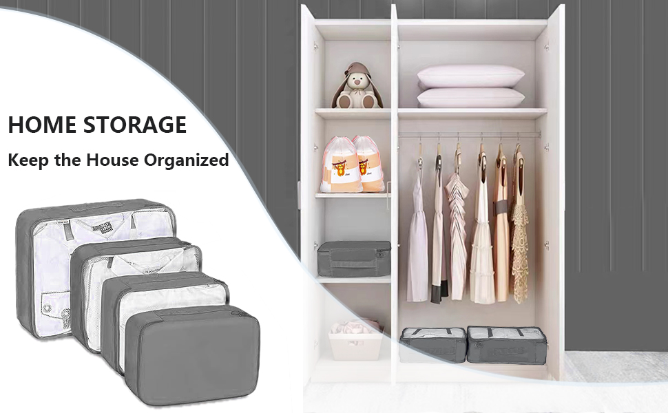 Набір органайзерів для валізи та подорожей, водонепроникні пакувальні куби для одягу, 12 шт, сірі