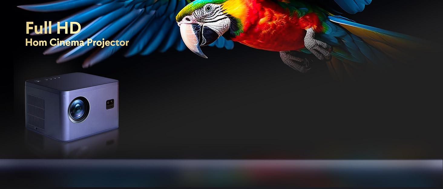 Beamer YEZMEK 5G WiFi Bluetooth: Міні проєктор LED 1080P Full HD з підтримкою 4K, Wi-Fi, Bluetooth, HDMI, USB, TF для дому та кінотеатру