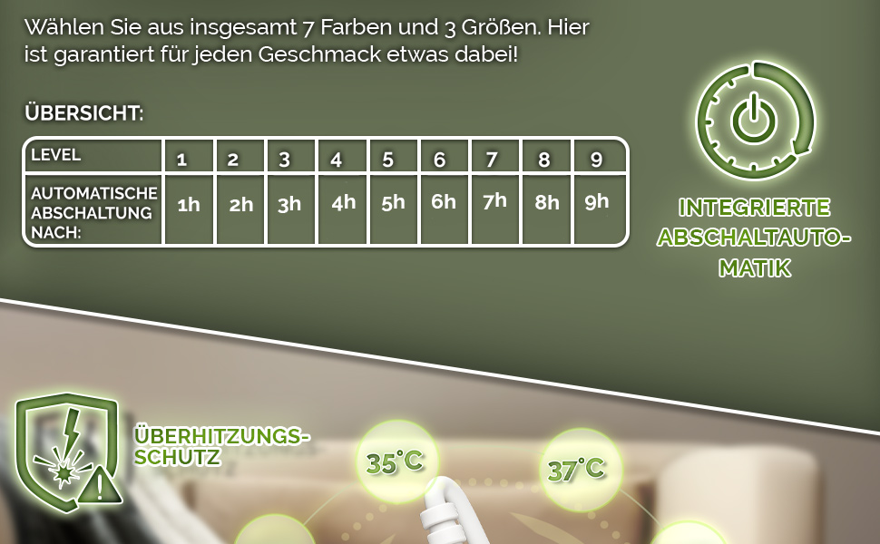 Електрична ковдра з таймером 200 x 180 см | 9 температурних режимів | Ковдра для ліжка та дивана | Електрична ковдра з цифровим дисплеєм (180x130 см, світло-сіра)
