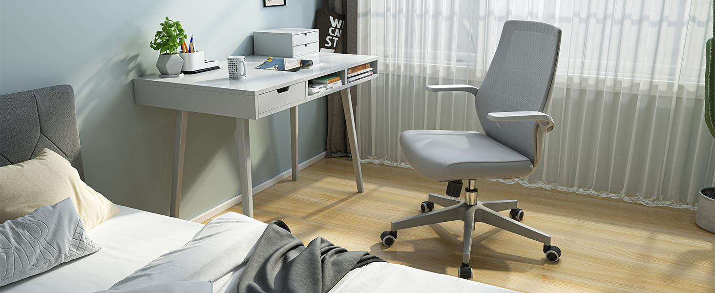 Офісний крісло SIHOO ергономічне з регульованими підлокітниками, підтримкою попереку та м'якою спинкою Mesh. Сірий колір.