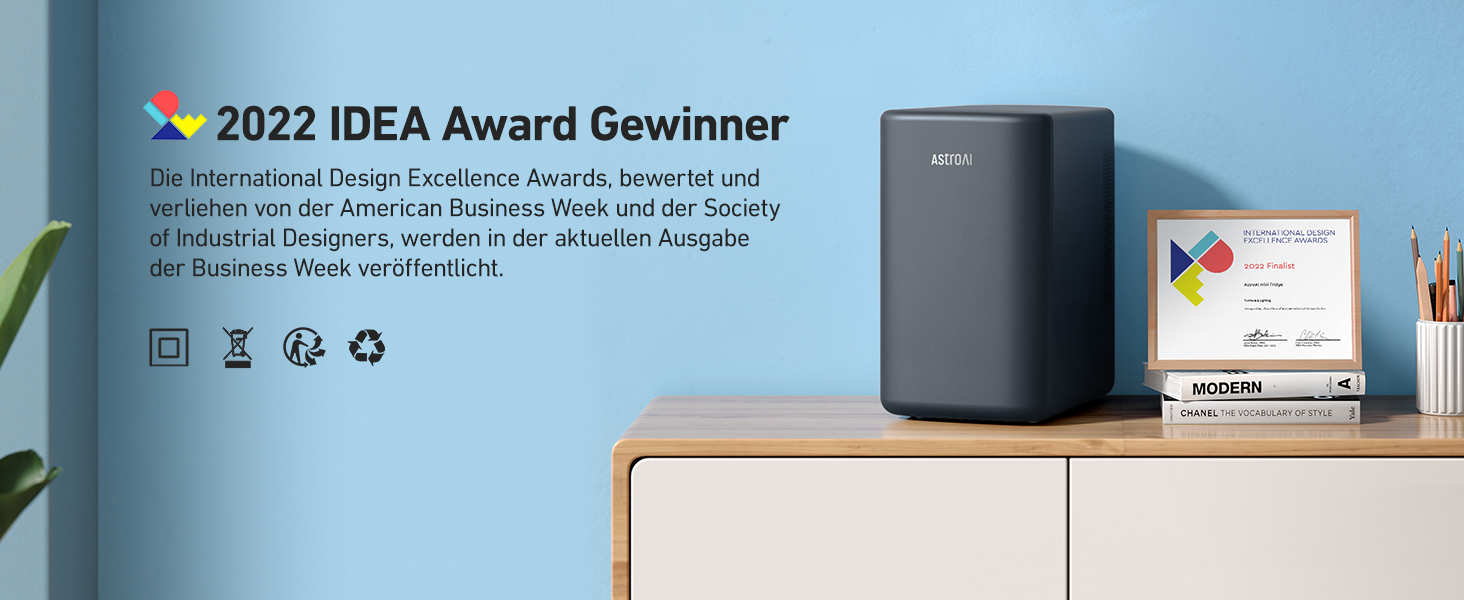 AstroAI Міні холодильник 2 в 1, 6 літрів: охолодження та підігрів, 12V/220V, для авто, офісу, гуртожитку, чорний