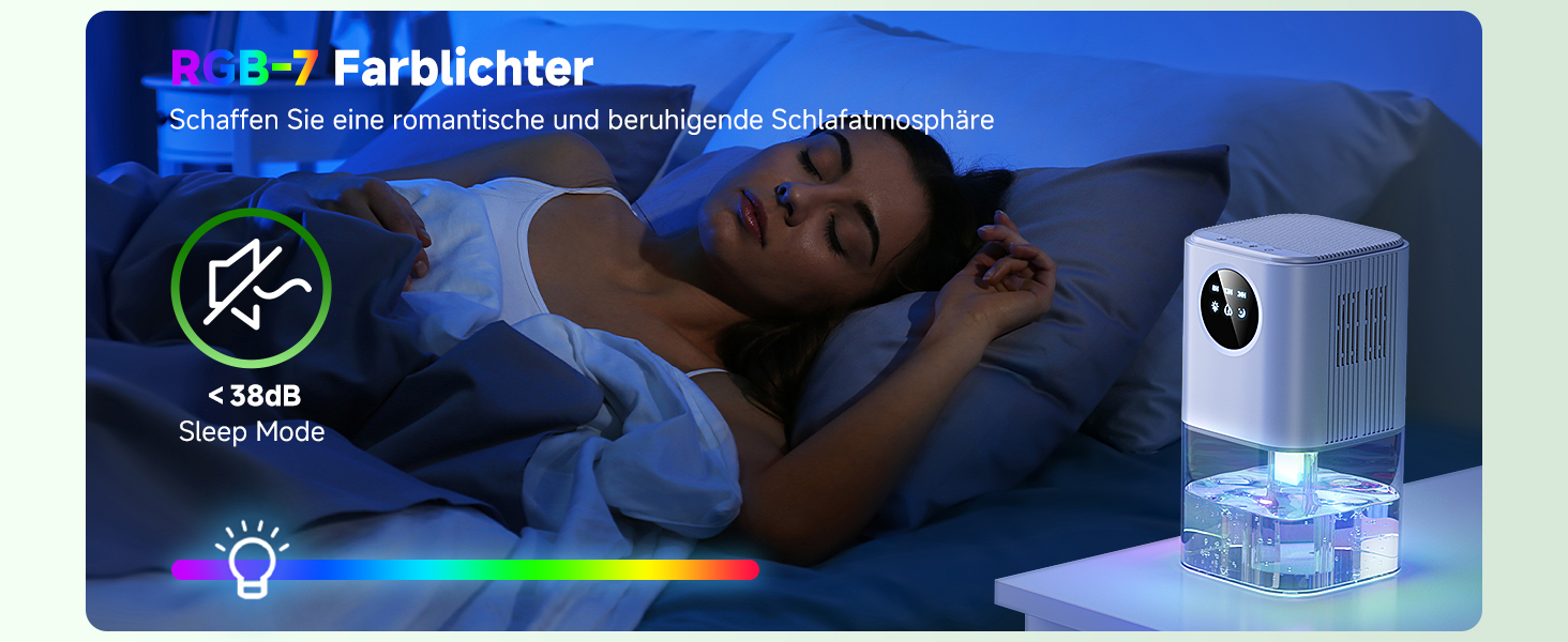 Електричний осушувач повітря 1800 мл - тихий осушувач для дому з автовимкненням, режимом сну та таймером 24 години
