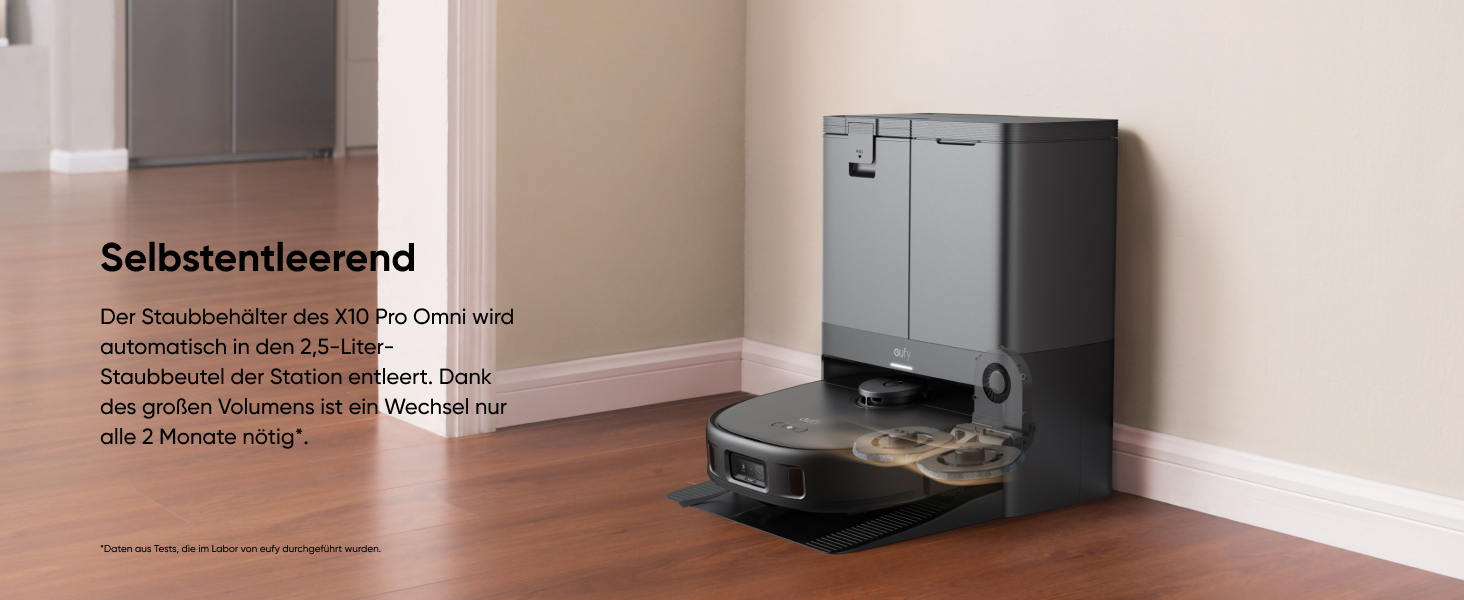 Робот-пилосос Eufy X10 Pro Omni з функцією миття та авто-дозаправкою, 8000Pa, 2 мопи з автомийкою та сушінням (відновлений)