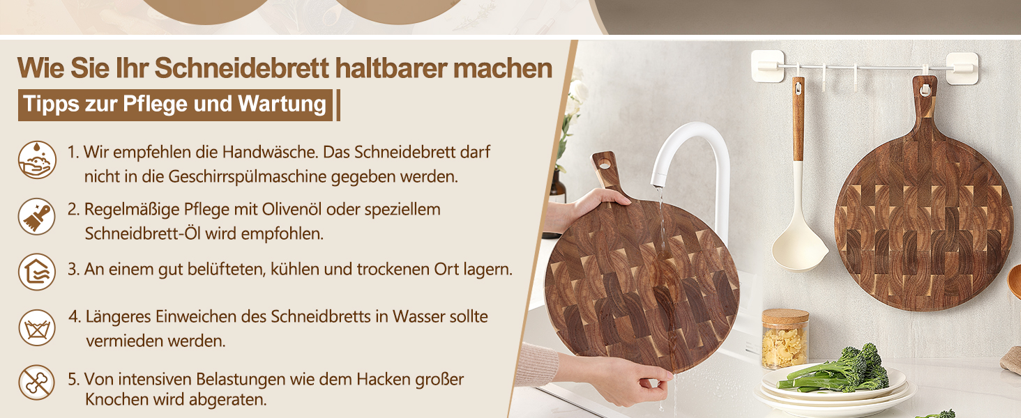 Нейлонове обробне дошка XINZUO Hirnholz (35x25x2.6cm) з антиковзкими ніжками, ручкою та жолобом для соку. Кухонна дошка з акації (42,5*32*1,9cm)