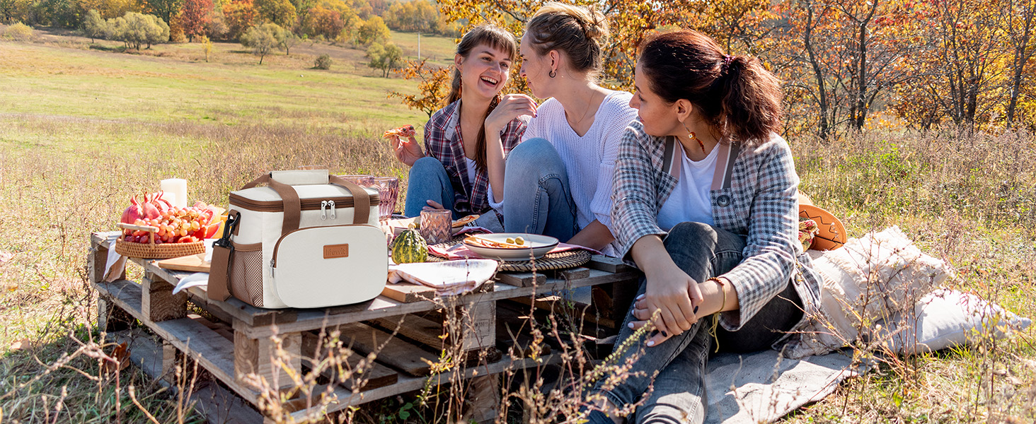 Термосумка-холодильник Lifewit 24л сіра, ізольована сумка-ланчбокс для пікніка, роботи, пляжу та подорожей. Складана, водонепроникна сумка-холодильник через плече.