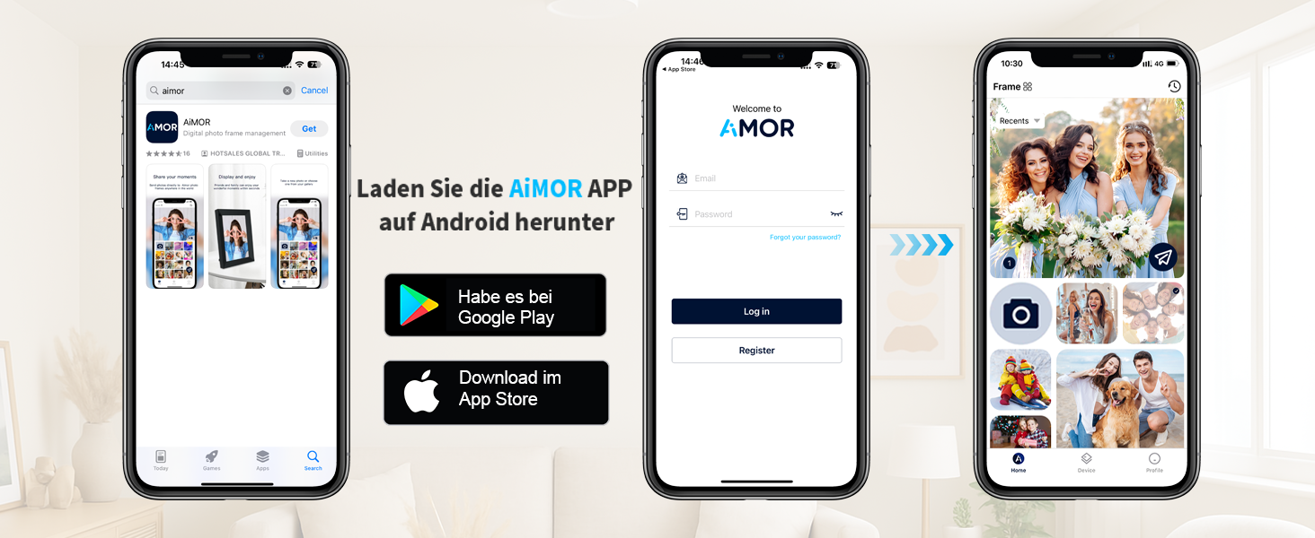 Цифровий фоторамка 10.1 дюйма з Wi-Fi, 32GB, IPS сенсорний екран, автоматичне обертання, чорний колір