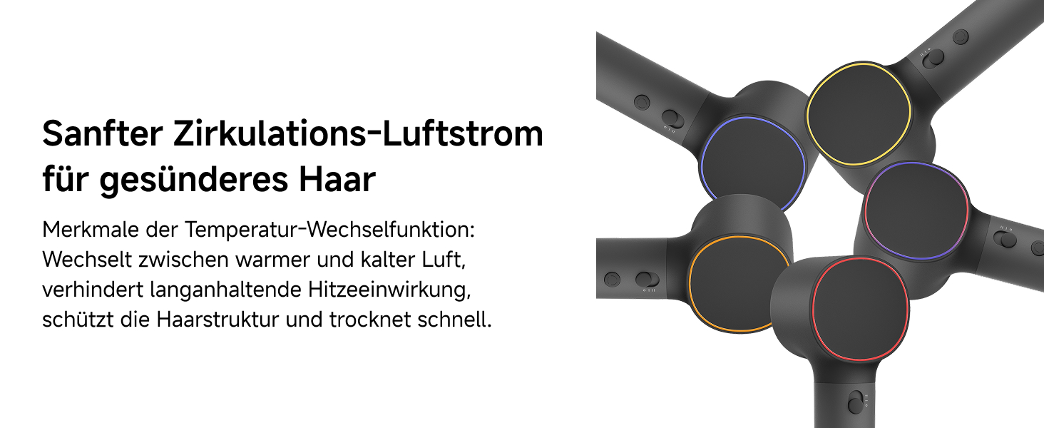 Високошвидкісний фен для волосся Laifen Neo з безщітоковим мотором 110 000 об/хв, 200 млн негативних іонів та 2 магнітними насадками, чорний