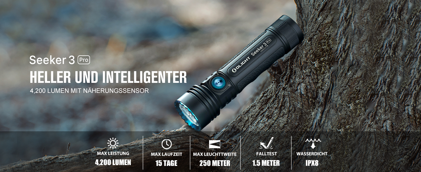 Світлодіодний ліхтарик Olight Seeker 3 Pro 4200 люмен з 5 режимами освітлення